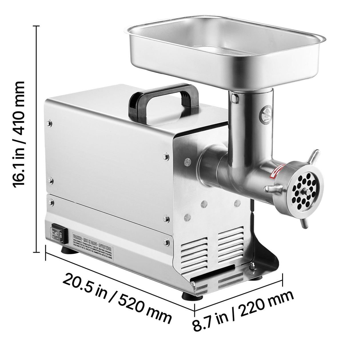 Meat Grinder, 7 Lbs/Min Capacity Electric Meat Grinders with Blade, Grinding Plate, Sausage Maker, Stainless Steel Commercial Meat Mincer for Kitchen Restaurant Butcher Store