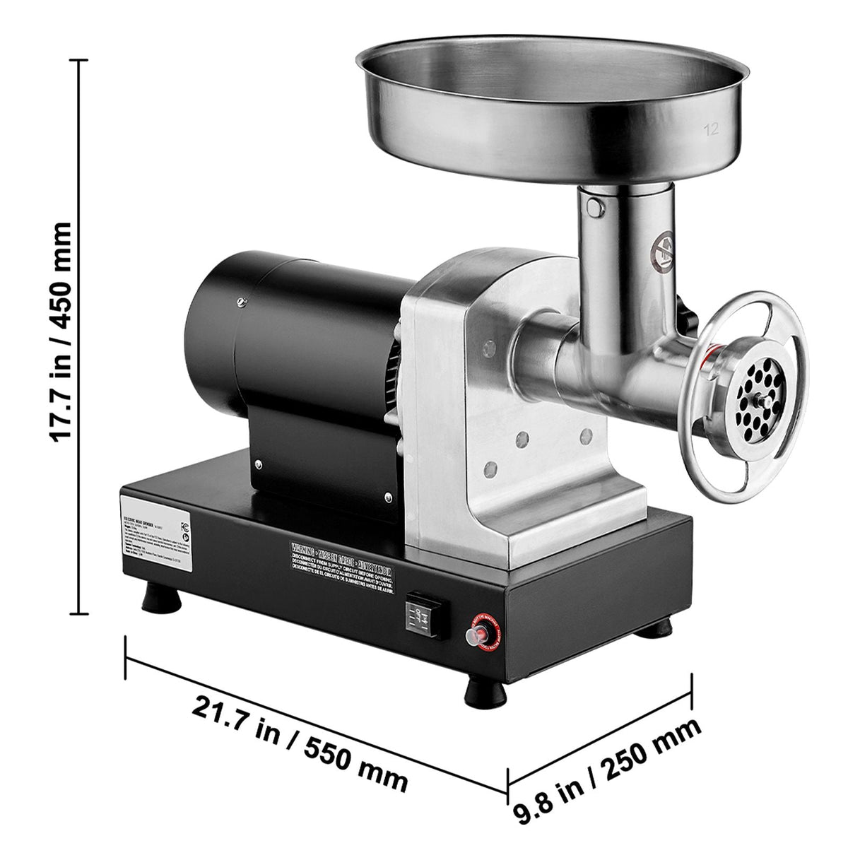 Meat Grinder, 9 Lbs/Min Capacity Electric Meat Grinders with Blade, Grinding Plate, Sausage Maker, Stainless Steel Commercial Meat Mincer for Kitchen Restaurant Butcher Store