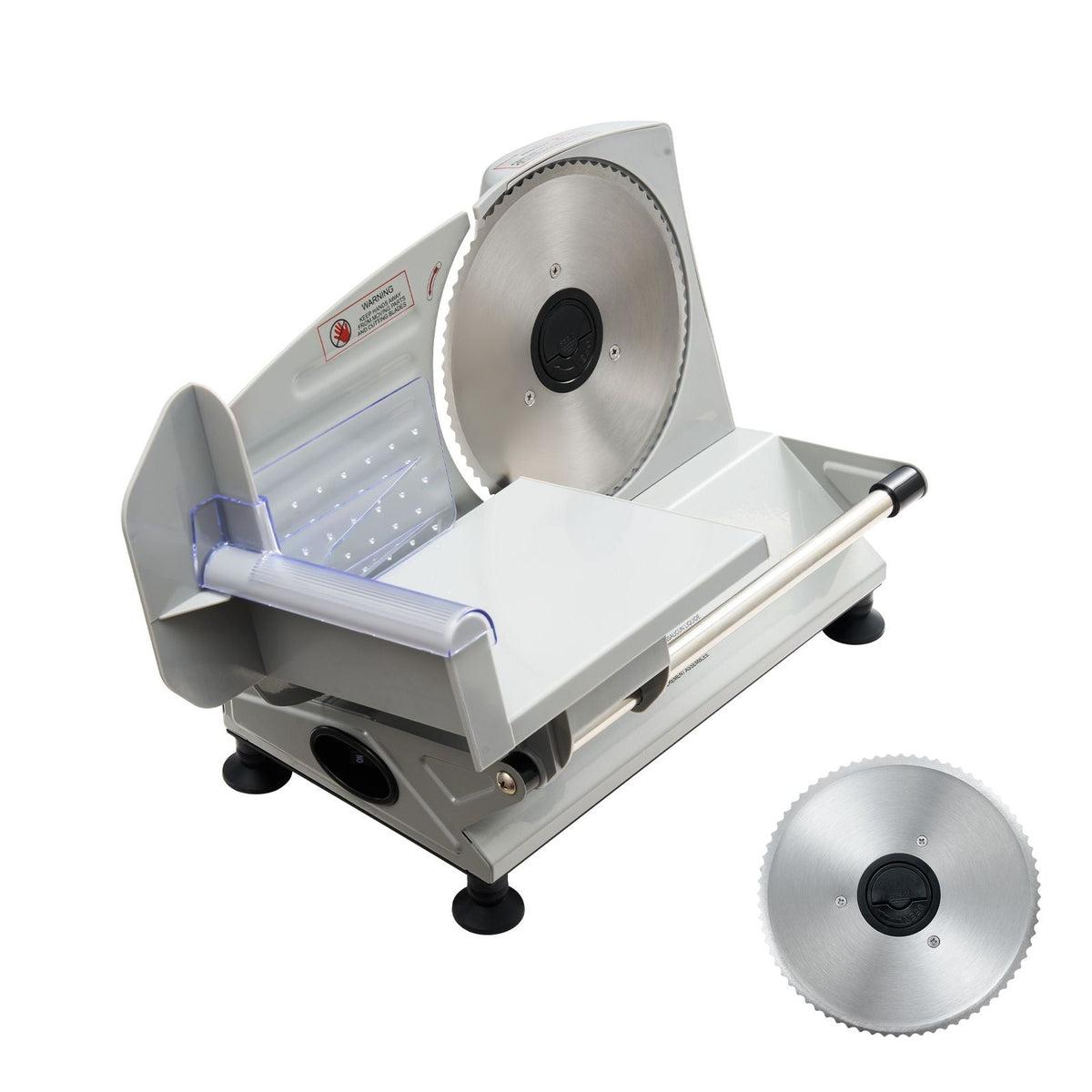 Meat Slicer, 6.7 inch 150W Electric Deli Slicer Machine with two SUS420 Blades, 0-0.6 inch Adjustable Thickness, ETL Certified Home Food-Slicer for Meat, Ham, Baguett, Steak