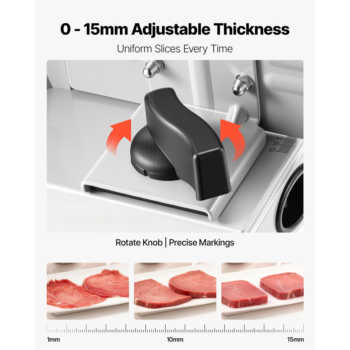 Meat Slicer, 7.5" Electric Deli Slicer with 2 SUS420 Blades & 0-0.6" Adjustable Thickness, 200W Home Food-Slicer for Frozen Meat, Ham, Baguett, Steak, UL Approved