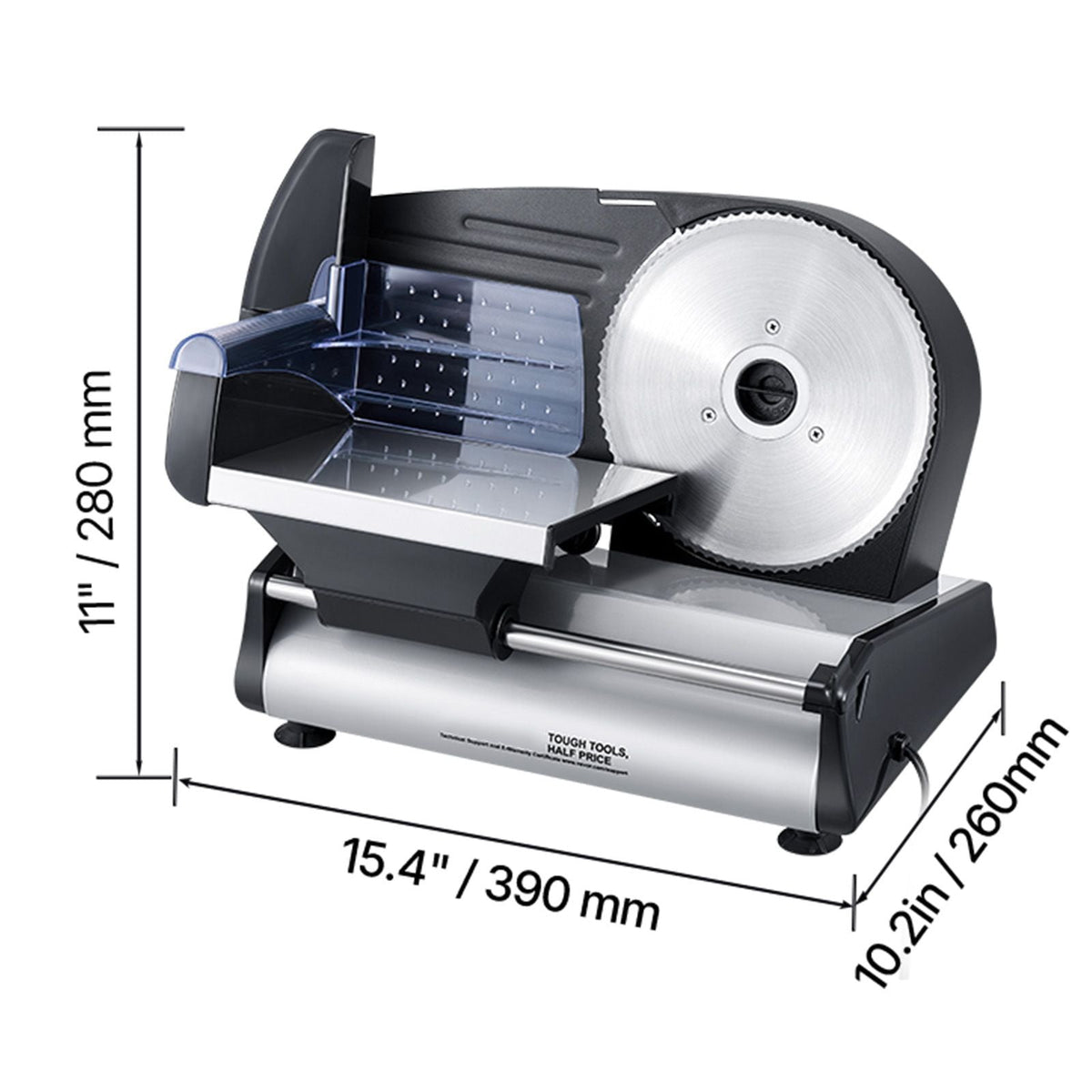 Meat Slicer, 7.5 inch Electric Deli Food Slicer, 180W Meat Cutter with two Premium SUS420 Blades, 0-0.6 inch Adjustable Thickness, Food Slicer Machine for Meat, Hard Bread and Cheese, Home Use