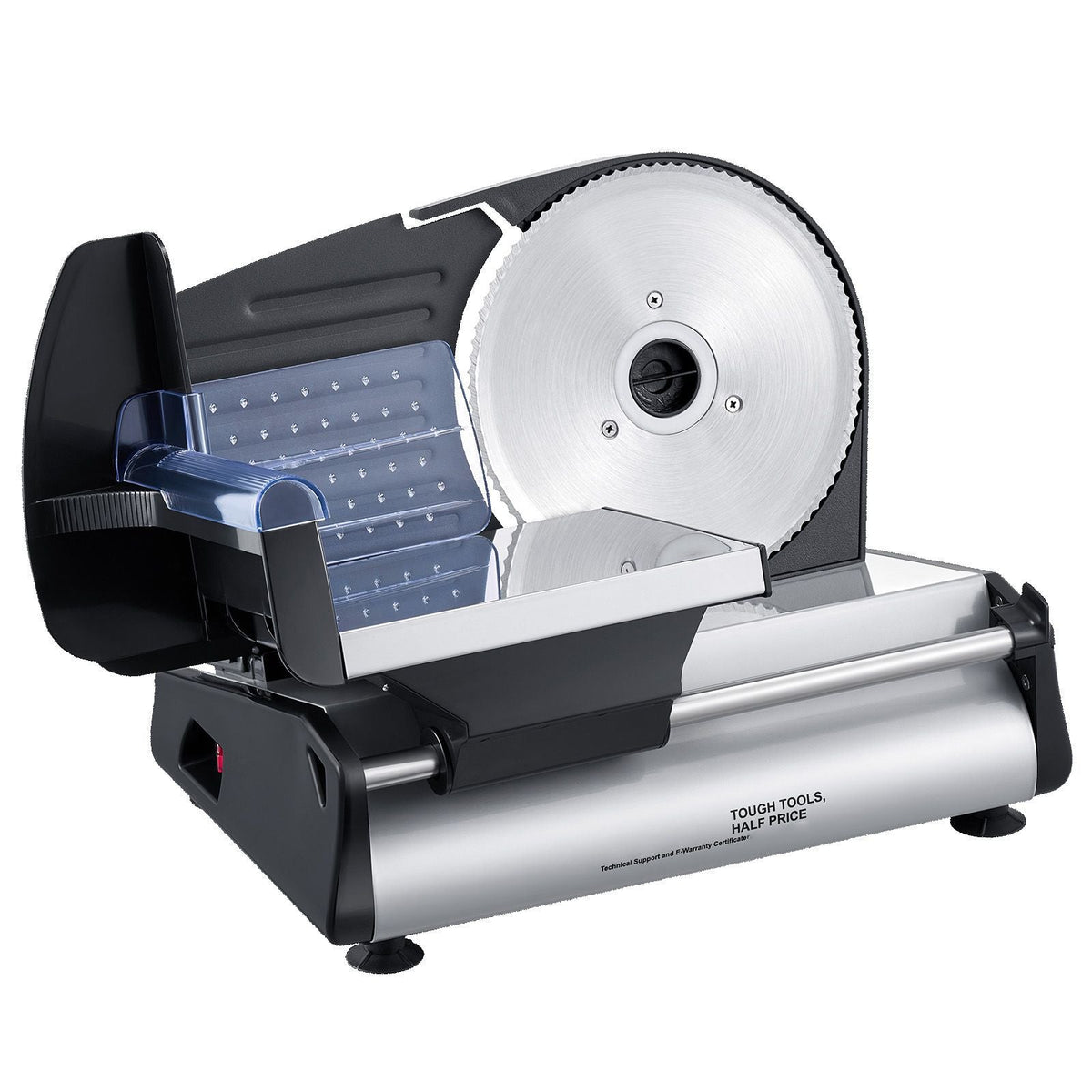 Meat Slicer, 7.5 inch Electric Deli Food Slicer, 180W Meat Cutter with two Premium SUS420 Blades, 0-0.6 inch Adjustable Thickness, Food Slicer Machine for Meat, Hard Bread and Cheese, Home Use