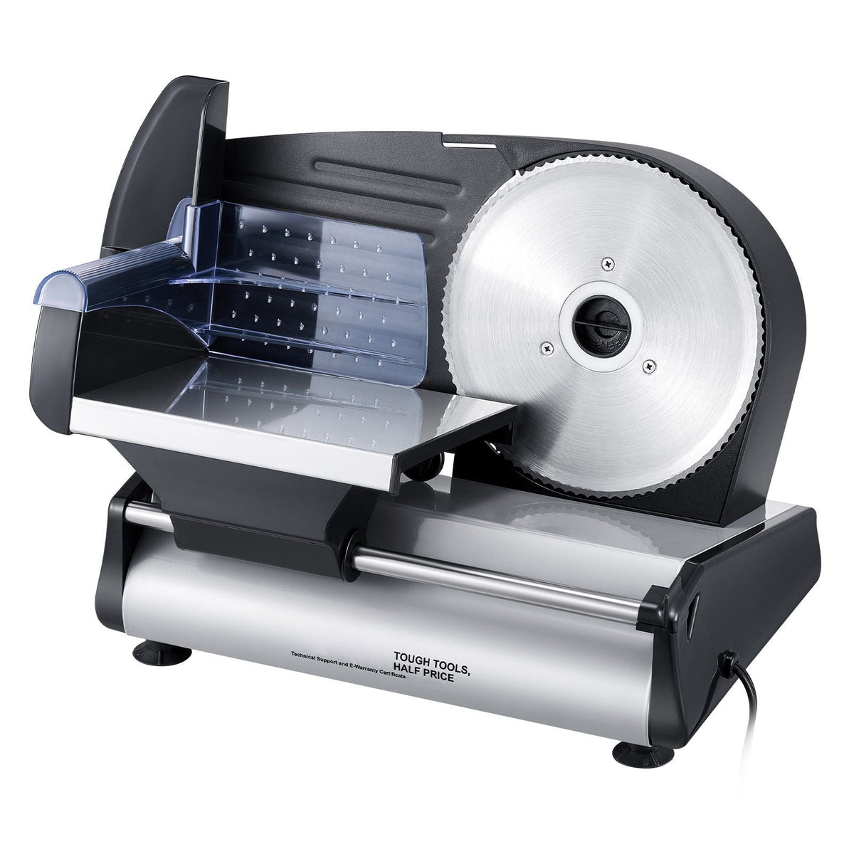 Meat Slicer, 7.5 inch Electric Deli Food Slicer, 180W Meat Cutter with two Premium SUS420 Blades, 0-0.6 inch Adjustable Thickness, Food Slicer Machine for Meat, Hard Bread and Cheese, Home Use