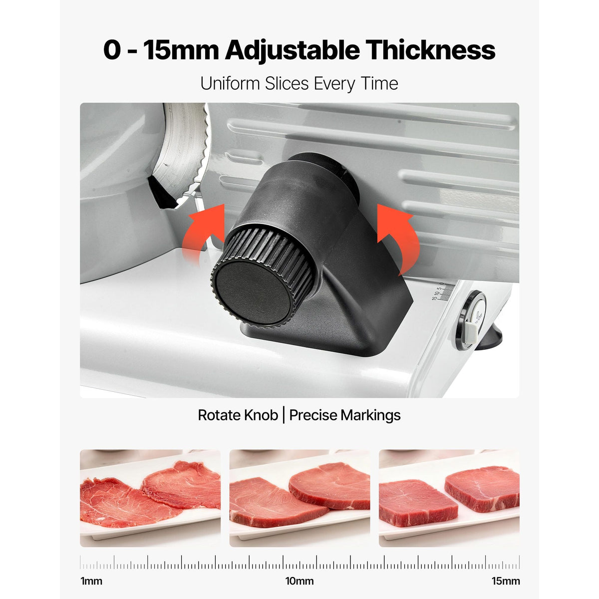 Meat Slicer, 8.6" Electric Deli Slicer with 2 SUS420 Blades & 0-0.6" Adjustable Thickness, Dual Security Lock, 200W Home Food-Slicer for Frozen Meat, Ham, Baguett, Steak, ETL Approved