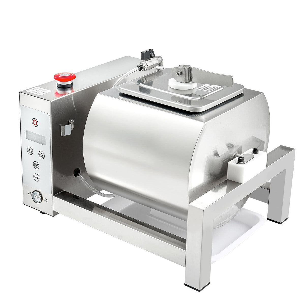 Meat Tumbler Marinator, 10L Vacuum Tumbler Marinating Machine with Automatic Bidirectional Rotation, Stainless Steel Vacuum Curing Machine for Chicken Steak Pork, Home & Commercial Use