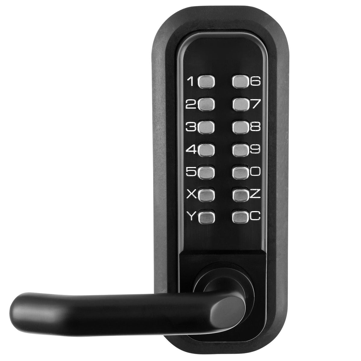 Mechanical Keyless Entry Door Lock, 14 Digit Keypad, Embedded Outdoor Gate Door Locks Set with Keypad and Handle, Water-proof Zinc Alloy, Easy to Install, for Garden, Garage, Yard, Storage Shed