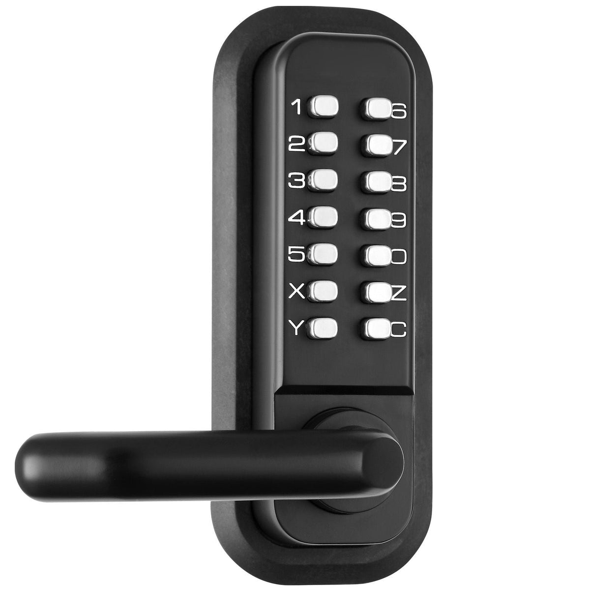 Mechanical Keyless Entry Door Lock, 14 Digit Keypad, Embedded Outdoor Gate Door Locks Set with Keypad and Handle, Water-proof Zinc Alloy, Easy to Install, for Garden, Garage, Yard, Storage Shed