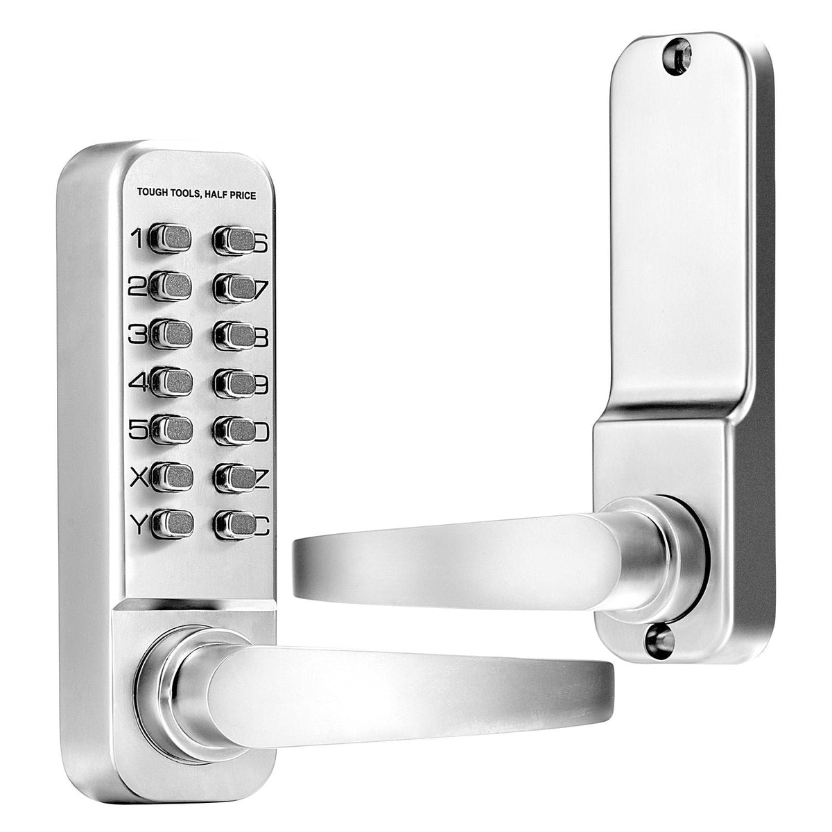 Mechanical Keyless Entry Door Lock, 14 Key Mechanical Door Lock, Mechanical Keypad Door Lock with Handle, Stainless Steel Waterproof Keyless Gate Lock, for Home Office Outdoor Fence Garage Yard