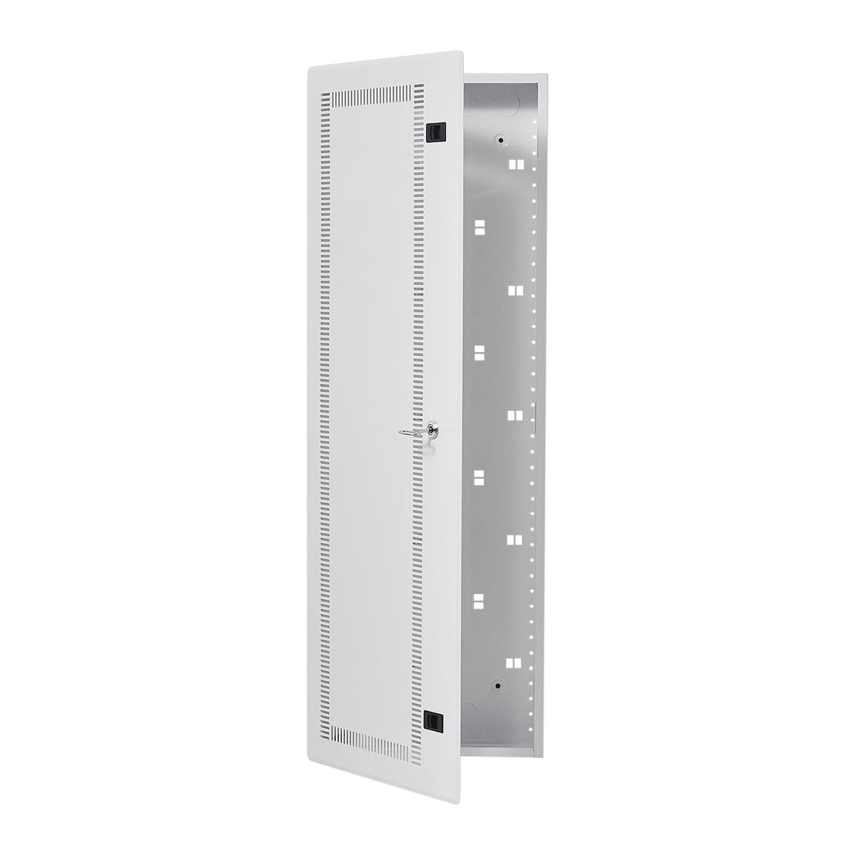 Media Enclosure, 42-Inch, Structured Media Center with Vented Hinged Door, Cable Management Box, Structured Wiring Multi-Media Cabinet, Recessed Electrical Media Box, for Network Distribution