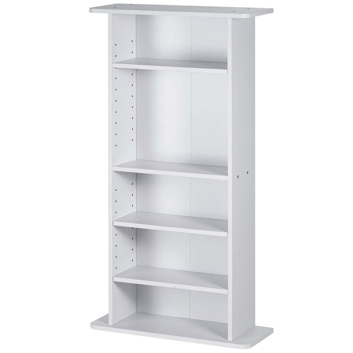 Media Storage Cabinet, 5-layer DVD Shelf Holds up to 240 CDs, Adjustable CD Shelves, Protects & Organizes Music, Movie, Video Games or Memorabilia Collections, White