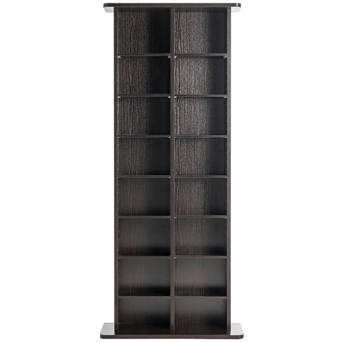 Media Storage Cabinet, 8-layer DVD Shelf Holds up to 464 CDs, Adjustable CD Shelves 16 Compartments, Protects & Organizes Music, Movie, Video Games or Memorabilia Collections, Espresso