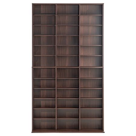 Media Storage Cabinet, Adjustable DVD Cabinet, CD Storage Holds up to 1080 CDs, Protects & Organizes Music, Movie, Video Games or Memorabilia Collections-Espresso