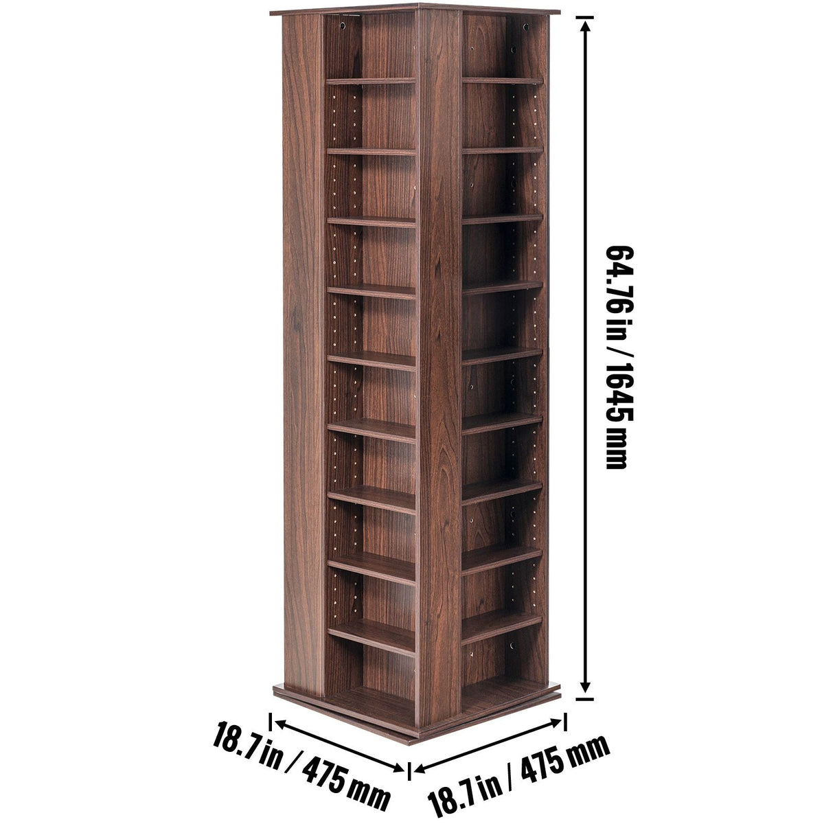 Media Storage Cabinet, Rotating Media Tower, Holds up to 1040 CDs, Protects & Organizes Music, Movie, Video Games or Memorabilia Collections- Espresso
