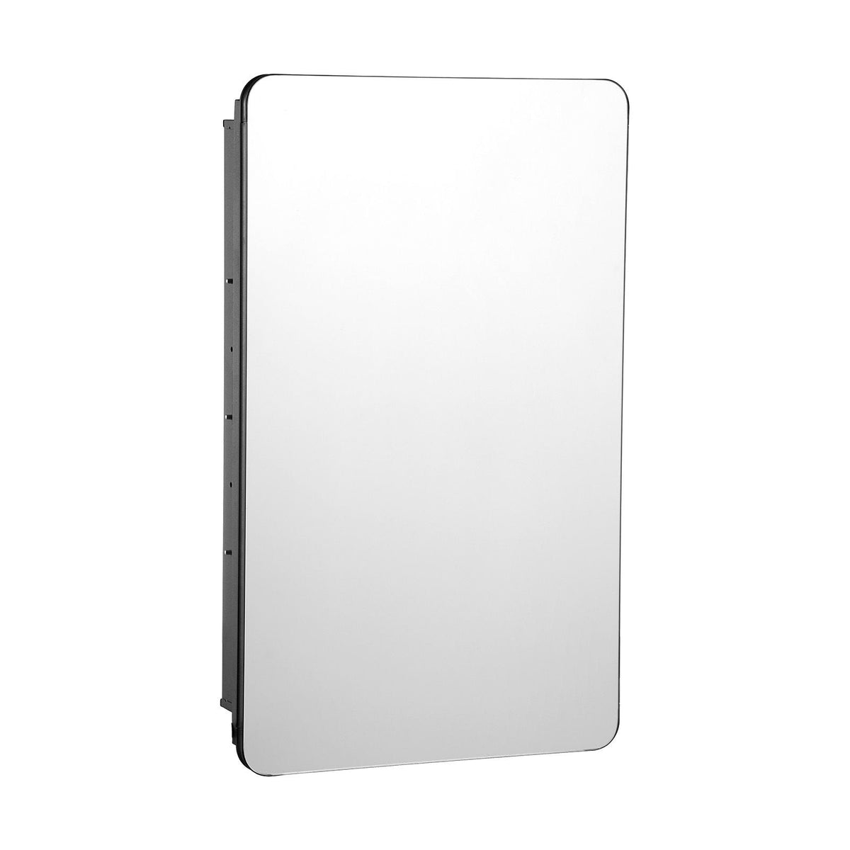 Medicine Cabinet, 16 x 24 inch, Medicine Cabinet for Bathroom with Mirror, Aluminum Frame Bathroom Wall Cabinet, 2-layer Adjustable Shelves, Recessed & Wall-mounted Installation
