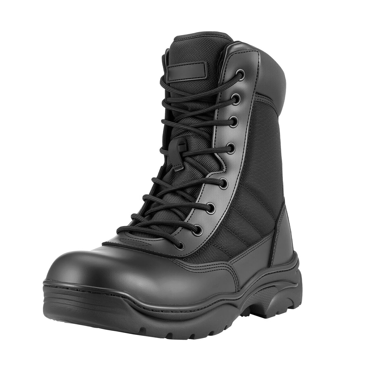 Men's Military Tactical Boots, 8 inch Combat Hiking Work Boots, Lightweight & Breathable Side Zipper Mens Motorcycle Interceptor Trooper Boot, for Outdoor Security Mountaineering, US Size 10.5