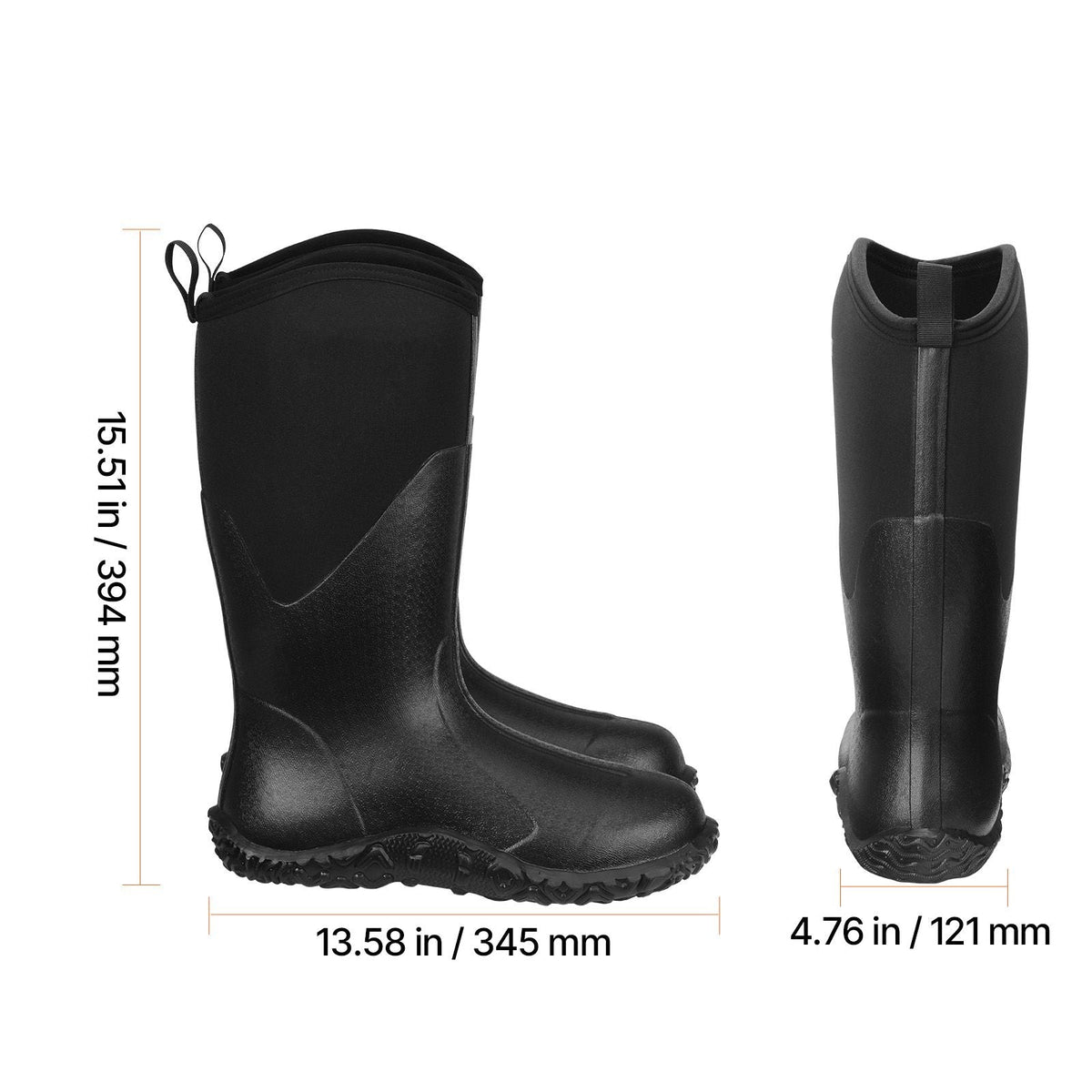 Men's Steel Toe Rubber Boots, Protective Footwear, Waterproof Rain Fishing Boots, Outdoor Non-Slip Work Shoes, Lightweight and Durable, for Manufacturing, Construction, Farming, Size 12 US