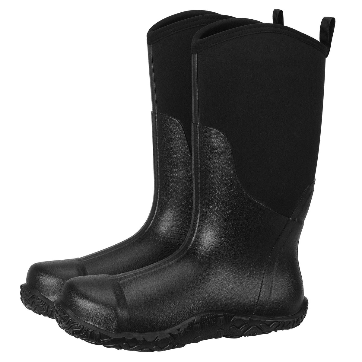 Men's Steel Toe Rubber Boots, Protective Footwear, Waterproof Rain Fishing Boots, Outdoor Non-Slip Work Shoes, Lightweight and Durable, for Manufacturing, Construction, Farming, Size 12 US