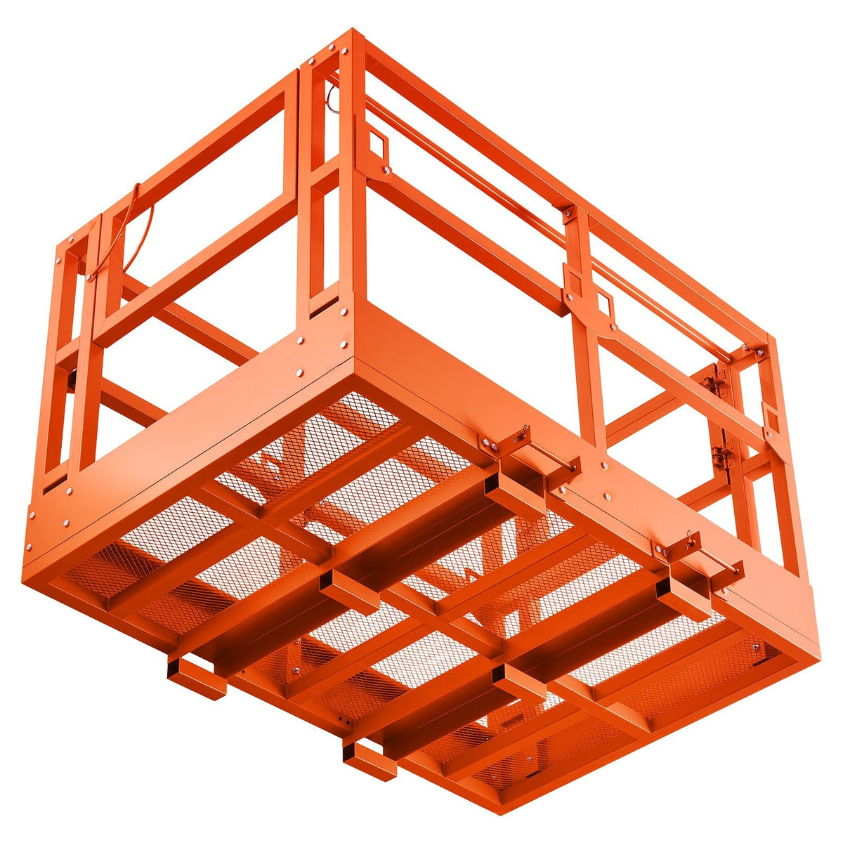 Mesh Telehandler Work Platform, 48 x 73.9 Inch, Man Safety Basket, 2000 lbs Capacity, Forklift Telehandler Attachment, Safety Cage, Heavy Duty Carbon Steel, for Most Aerial Jobs Lifting Loader