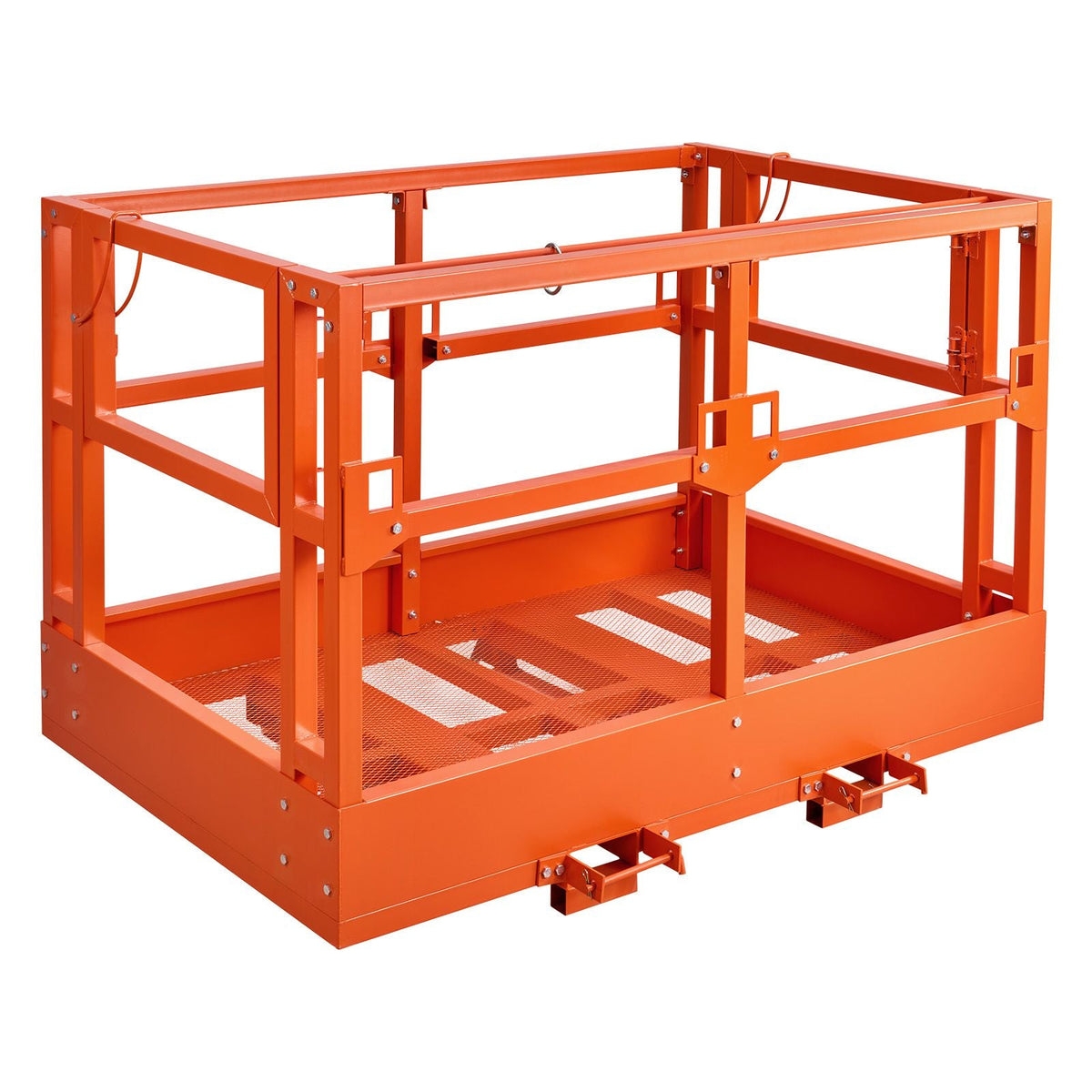 Mesh Telehandler Work Platform, 48 x 73.9 Inch, Man Safety Basket, 2000 lbs Capacity, Forklift Telehandler Attachment, Safety Cage, Heavy Duty Carbon Steel, for Most Aerial Jobs Lifting Loader