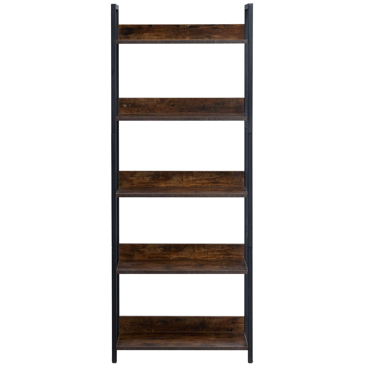 Metal Bookshelf, 5-Tier Tall Industrial Bookshelf, Rustic Display Vintage Storage Bookcase with Open Shelves, Freestanding Display Shelving Unit Storage Rack, for Living room, Bedroom & Office