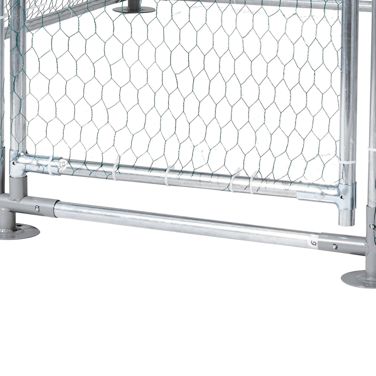 Metal Chicken Coop, 6.56x6.56x6.56ft Large Walk-in Chicken Runs with Cover, Spire Roof Hen House Enclosure with Security Lock, Outdoor Duck Rabbit Cage Poultry Pen for Backyard, Farm, Yard