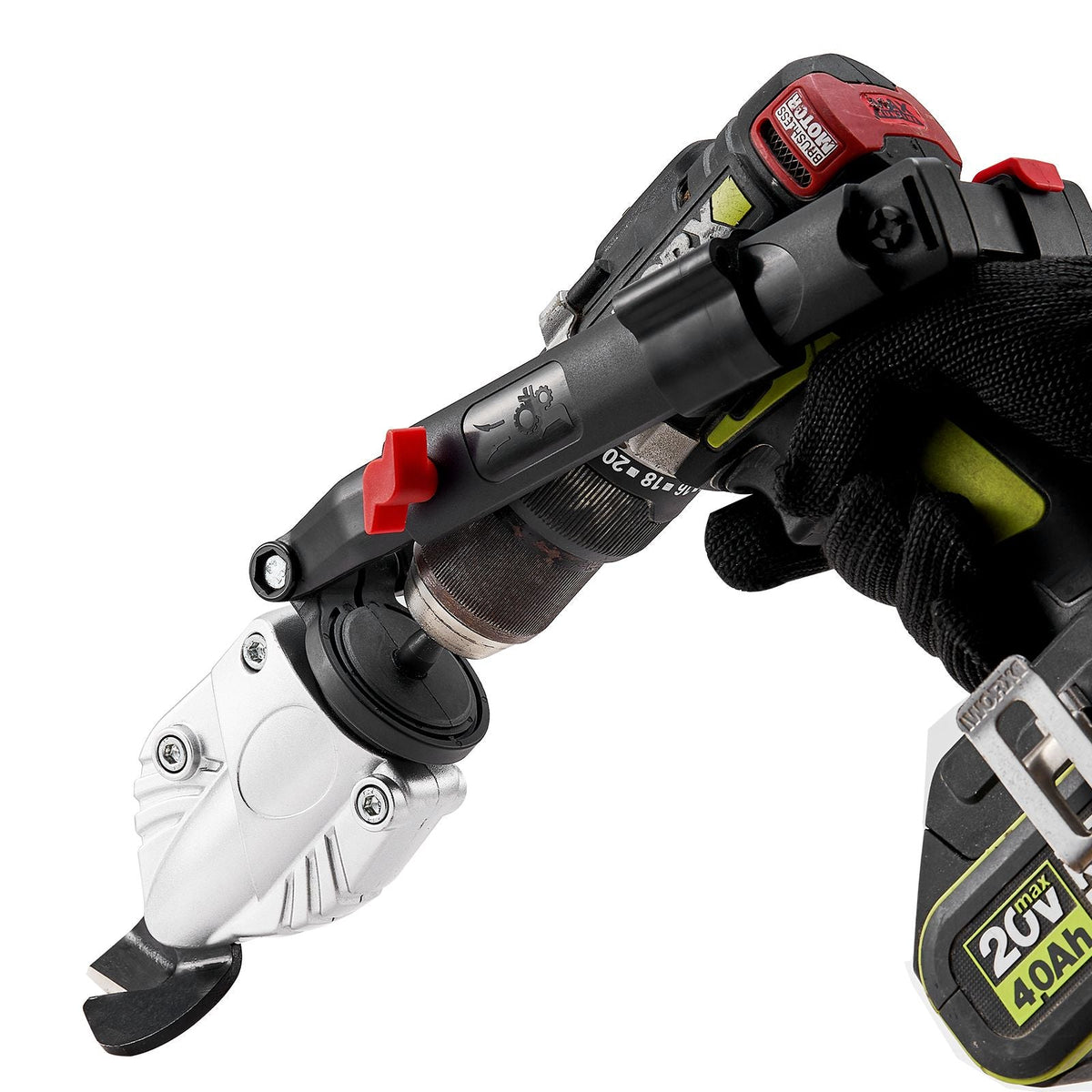 Metal Cutter Drill Attachment, with Metal Shears Attachment, 360 Degree Pivoting Head, Cut Max. 21 GA Stainless Steel 14 GA Aluminum Metal Sheets and 18 GA Galvanized Steel