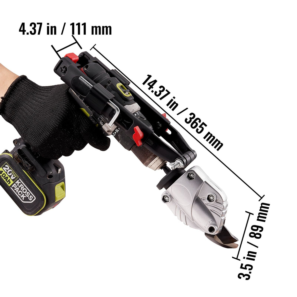 Metal Cutter Drill Attachment, with Metal Shears Attachment, 360 Degree Pivoting Head, Cut Max. 21 GA Stainless Steel 14 GA Aluminum Metal Sheets and 18 GA Galvanized Steel