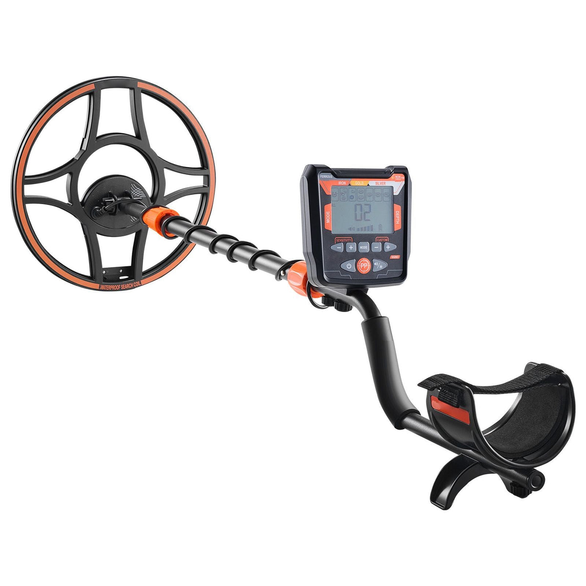Metal Detector for Adults, 12", Professional High Accuracy Gold Detector, IP68 Waterproof Search Coil with Display, Headphones, 6 Modes, Adjustable Length, for Detecting Gold Treasure Hunting