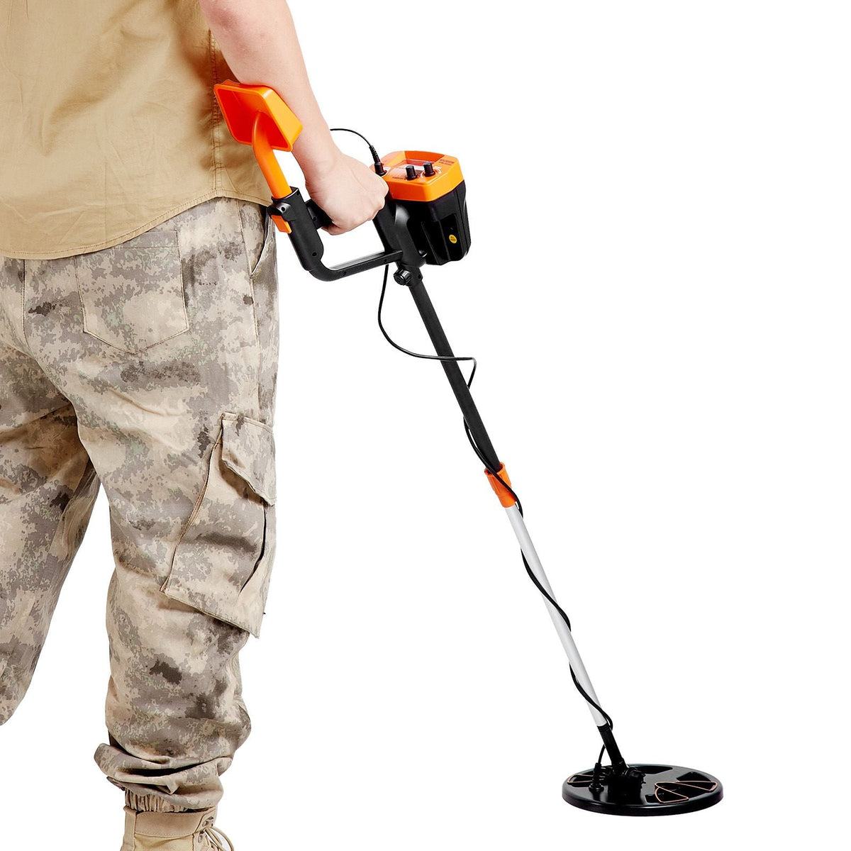 Metal Detector for Adults & Kids, 8 Inch Waterproof Search Coil with High Accuracy Pointer Display, Adjustable 38''-49'' Gold Detector, Lightweight Aluminum Stem for Detecting Gold Treasure