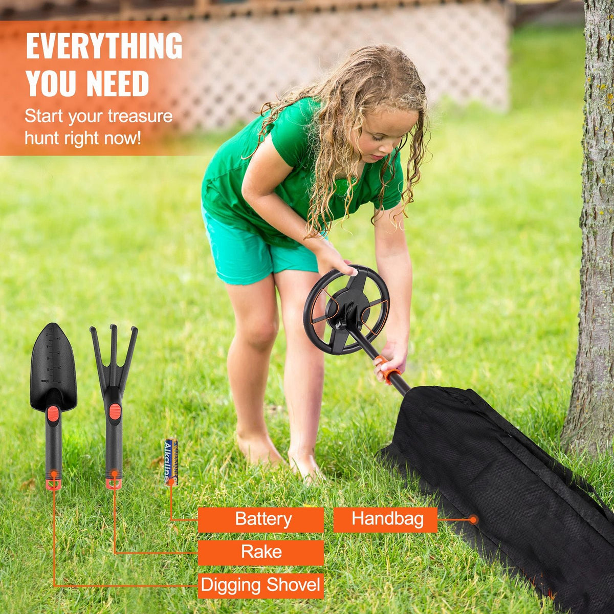 Metal Detector for Kids, 6 Inch, 25''-37'' Adjustable Gold Detector, IP68 Waterproof Search Coil with LCD Display Advanced DSP Chip, Lightweight for Junior & Youth Detecting Gold Coin Treasure