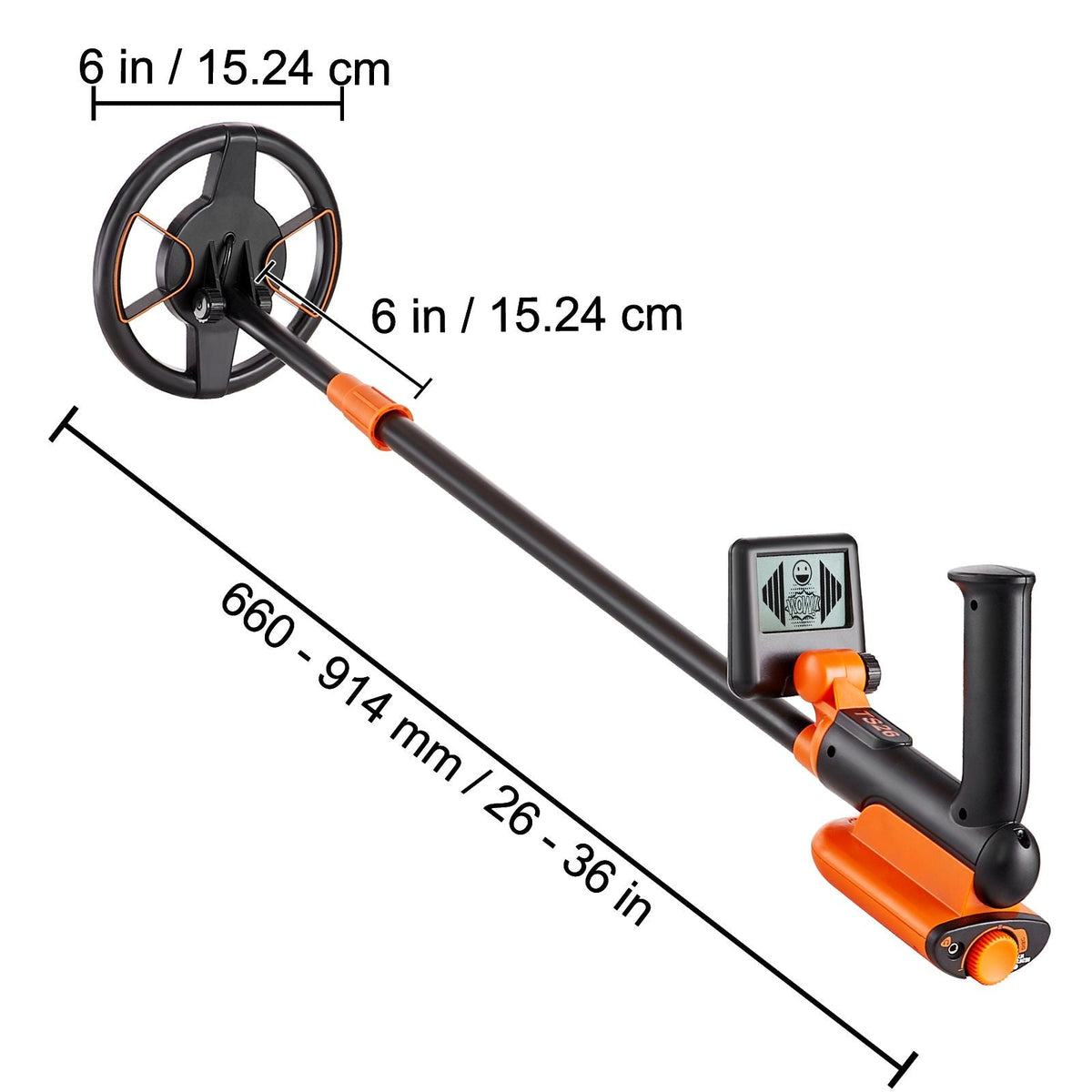 Metal Detector for Kids, 6 Inch, 25''-37'' Adjustable Gold Detector, IP68 Waterproof Search Coil with LCD Display Advanced DSP Chip, Lightweight for Junior & Youth Detecting Gold Coin Treasure