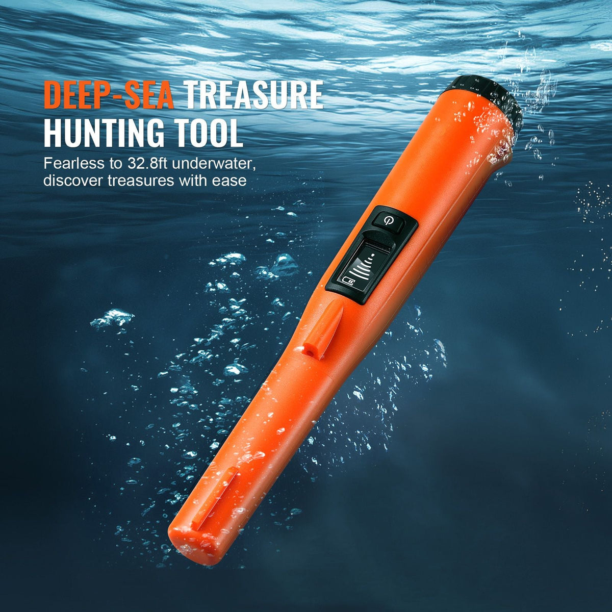 Metal Detector Pinpointer, IP68 Fully Waterproof Handheld Pin Pointer Wand, 4.5" Detection Depth, 3 Modes, LCD Screen, Treasure Hunting Probe with Holster and 9V Battery, for Adults and Kids