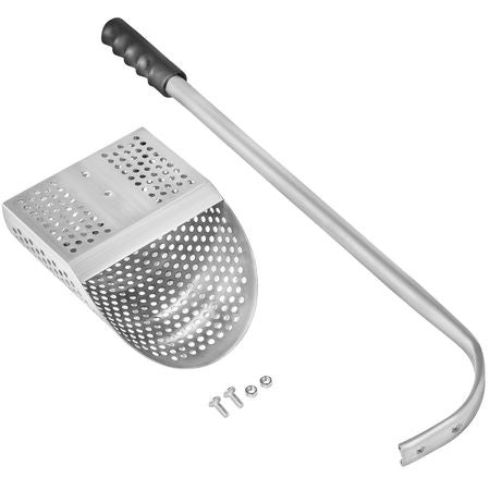 Metal Detector Sand Scoop, Stainless Steel Metal Detecting Beach Scoop Scoops, 10 MM Hole Beach Metal Detector Scoop Shovel, with Stainless Steel Handle Pole, for Metal Detecting Treasure Huntin