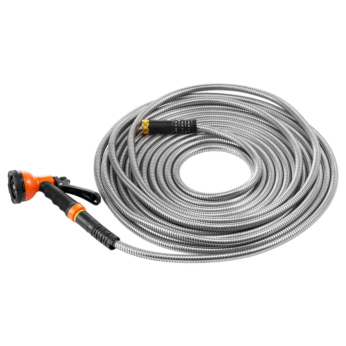 Metal Garden Hose 150 ft, Rust Proof Stainless Steel Water Hose, Heavy Duty Backyard Hose with 10 Function Nozzle, No-Kink & Flexible Water Pipe, Lightweight Metal Hose for Yard, Outdoor