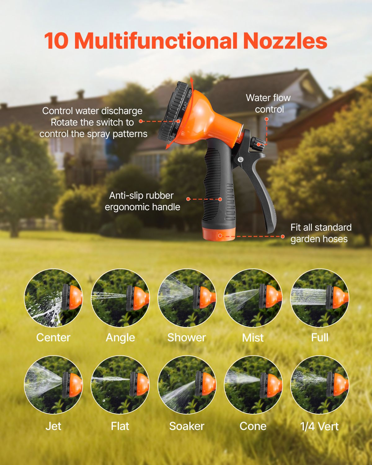 Metal Garden Hose 200 ft, Rust Proof Stainless Steel Water Hose, Heavy Duty Backyard Hose with 10 Function Nozzle, No-Kink & Flexible Water Pipe, Lightweight Metal Hose for Yard, Outdoor