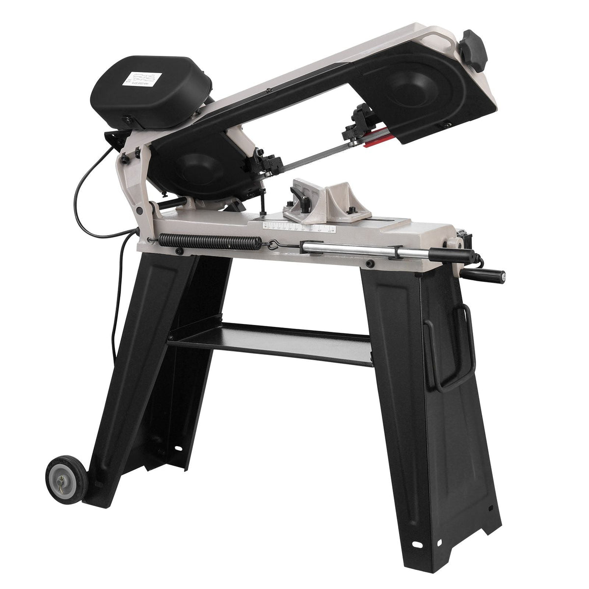 Metal Horizontal Band Saw, 4 in x 6 in Rectangular Cutting Capacity, 110V Metal Vertical Cutting Bandsaw with 550W Motor, 0-45° Angle Adjustment, Variable Speed, for Metal, Wood, and Plastic