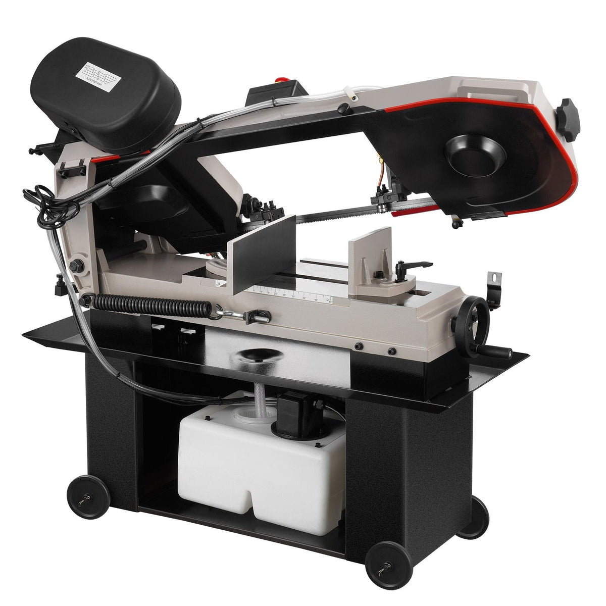 Metal Horizontal Band Saw, 7 x 12 in Rectangular Cutting Capacity, 110/220V Metal Vertical Cutting Bandsaw with 1.1 kW Motor, 0-45° Angle Adjustment, Variable Speed, for Metal, Wood, and Plastic