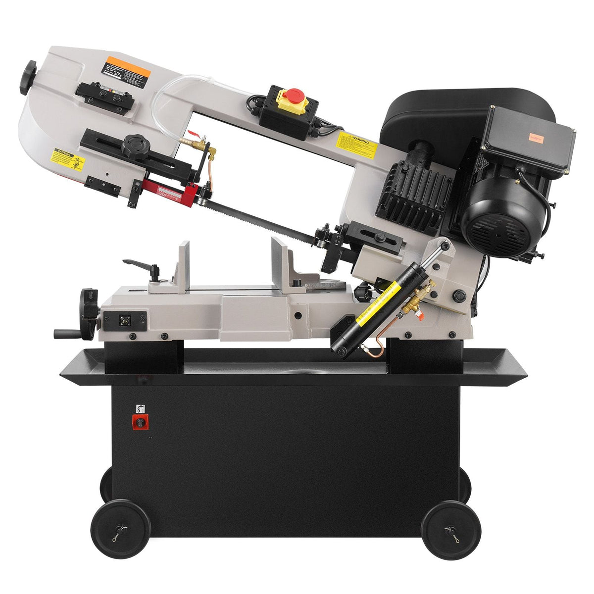 Metal Horizontal Band Saw, 7 x 12 in Rectangular Cutting Capacity, 110/220V Metal Vertical Cutting Bandsaw with 1.1 kW Motor, 0-45° Angle Adjustment, Variable Speed, for Metal, Wood, and Plastic