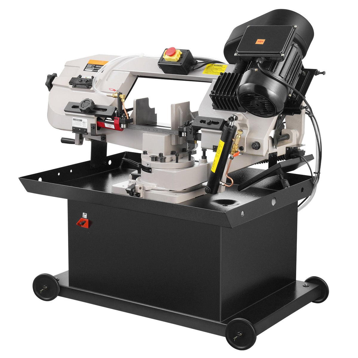 Metal Horizontal Band Saw, 7 x 8.25 in Rectangular Cutting Capacity, 110/220V Vertical Cutting Bandsaw with 1.1 kW Motor, 0-45° Angle Adjustment, Variable Speed, for Metal, Wood, and Plastic