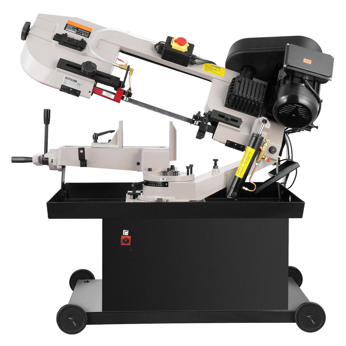 Metal Horizontal Band Saw, 7 x 8.25 in Rectangular Cutting Capacity, 110/220V Vertical Cutting Bandsaw with 1.1 kW Motor, 0-45° Angle Adjustment, Variable Speed, for Metal, Wood, and Plastic