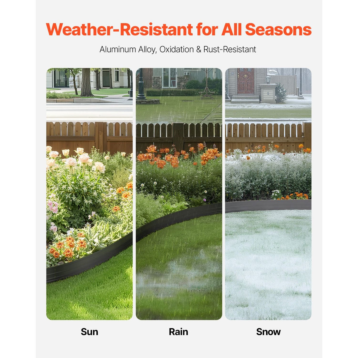 Metal Landscape Edging, 10 Packs 60 in Rust-Resistant Aluminum Alloy Landscape Edging, Bendable Garden Edging Border, Heavy Duty Lawn Edging Fence for Flower Bed Yard Pathway