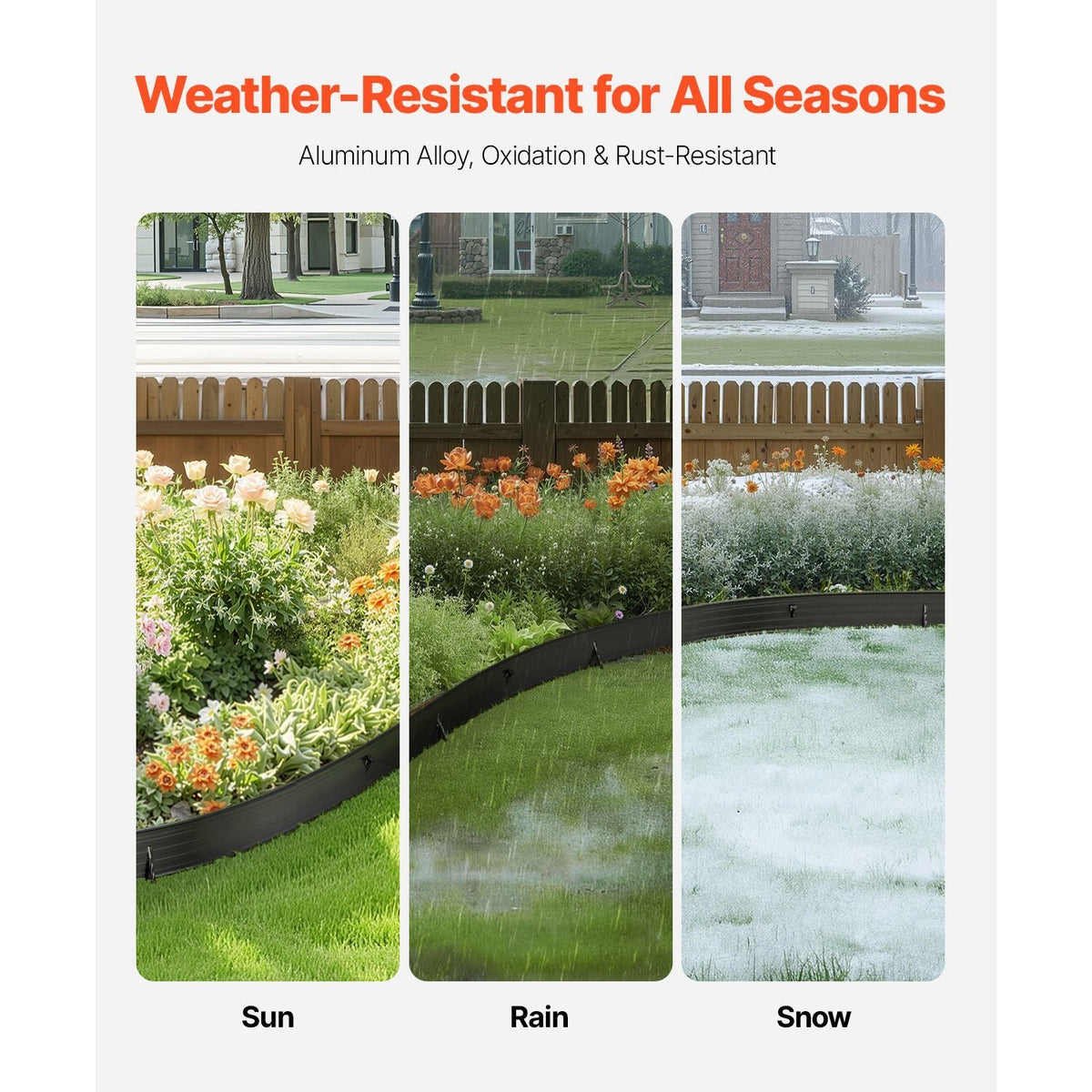 Metal Landscape Edging, 8 Packs 72 in Rust-Resistant Aluminum Alloy Landscape Edging, Bendable Garden Edging Border, Heavy Duty Lawn Edging Fence for Flower Bed Yard Pathway