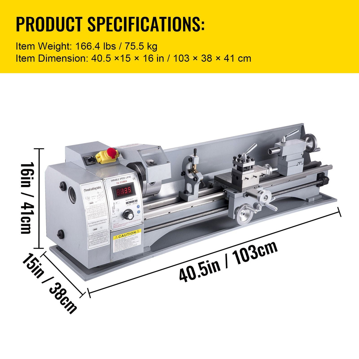 Metal Lathe, 210x720 Mini Lathe Machine, 2500 RPM Variable Speed Change, 750W Precision Mini Lathe, Metal Working Lathe with Brushless Motor, Milling Machine for Various Metal Turning
