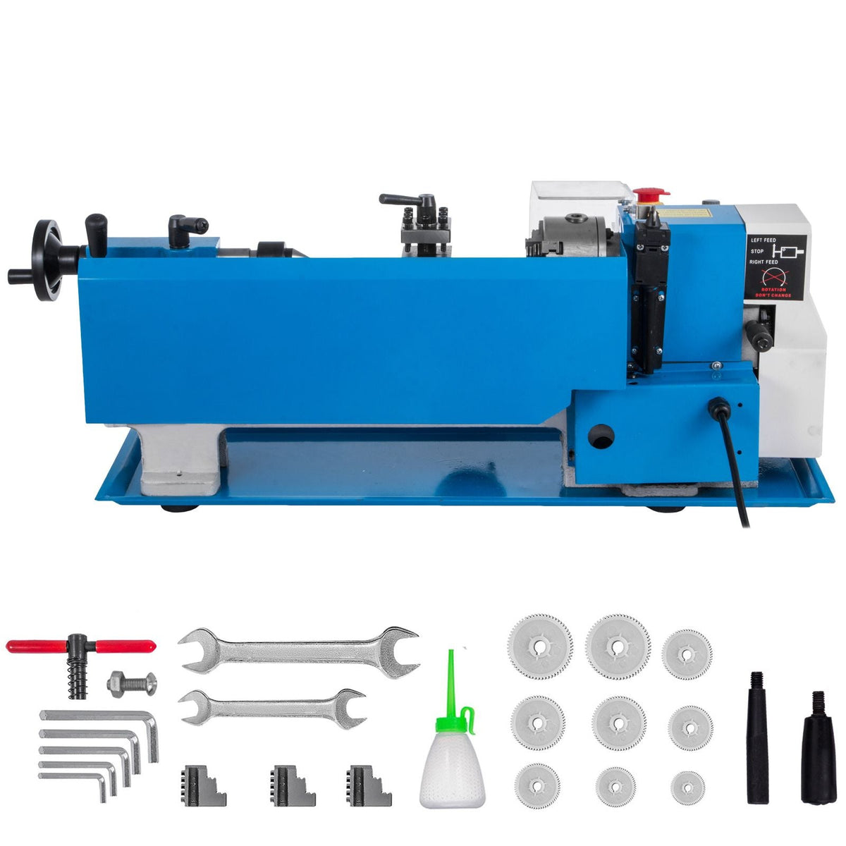 Metal Lathe 7"x12",Precision Bench Top Mini Metal Lathe 550W, Metal Lathe Variable Speed 50-2500 RPM Nylon Gear With A Movable Lamp for Precision Parts Processing