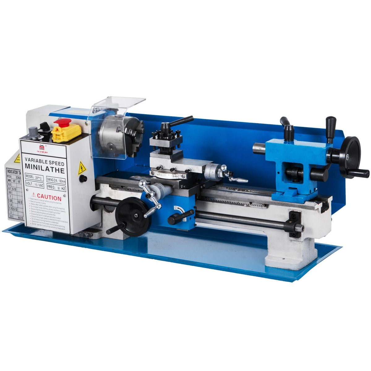 Metal Lathe 7"x12",Precision Bench Top Mini Metal Lathe 550W, Metal Lathe Variable Speed 50-2500 RPM Nylon Gear With A Movable Lamp for Precision Parts Processing
