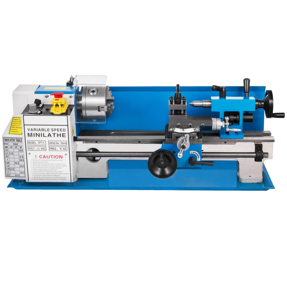 Metal Lathe 7x14inch Precision Bench Top Mini Metal Lathe 550W Precision Metal Lathe Variable Speed 50-2500 RPM Nylon Gear with A Movable Lamp