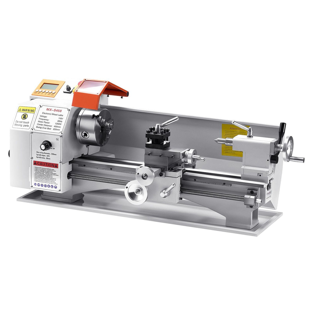 Metal Lathe Machine, 8.7 x 18 in, Precision Bench Power Metal Lathe, Automatic Feed, 0-2500 RPM Variable Speed, 1250W Brushless Motor, for Processing Precision Parts Soft Metals Wood Plastics