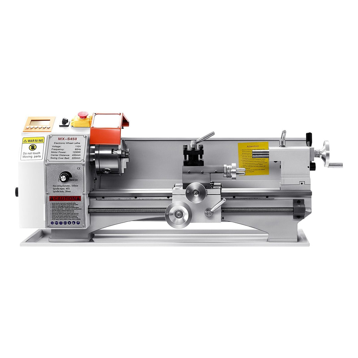 Metal Lathe Machine, 8.7 x 18 in, Precision Bench Power Metal Lathe, Automatic Feed, 0-2500 RPM Variable Speed, 1250W Brushless Motor, for Processing Precision Parts Soft Metals Wood Plastics