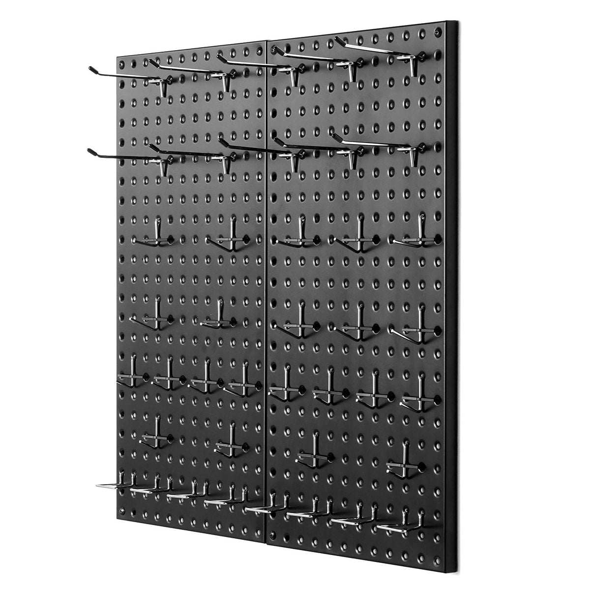 Metal Pegboard Panels, 24" x 12" Pegboard, 2 Panels, Heavy Duty Peg Board Wall Organizer with Accessories, for Living Room Garage Tool Storage Office Organization Craft Room Kitchen Home, Black