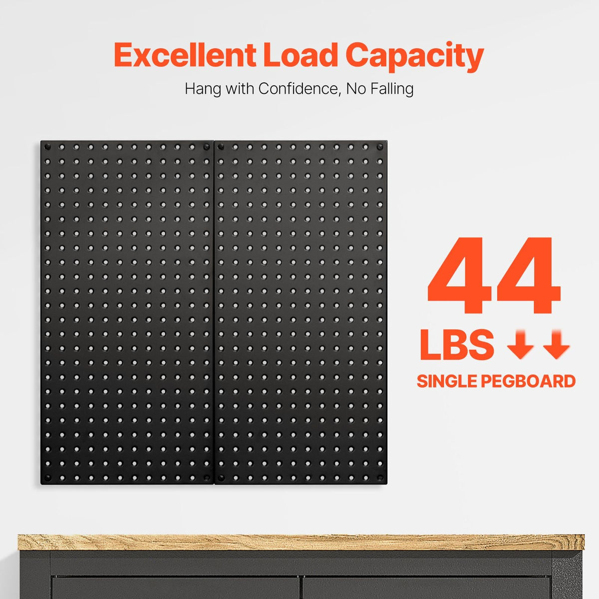 Metal Pegboard Panels, 32" x 16" Pegboard, 2 Panels, Heavy Duty Steel Peg Board Wall Organizer, for Living Room Garage Tool Storage Workbench Office Organization Craft Room Kitchen Home, Black